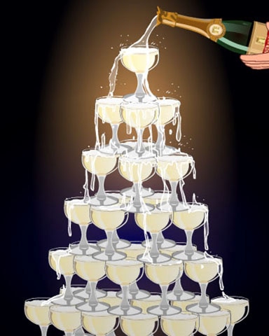 Champagne Pyramid Badge - Pogo™ Sudoku