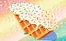 Vanilla Dipped Waffle Badge - Solitaire Gardens