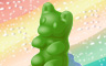 Green Apple Gummy Bear Badge - Solitaire Gardens