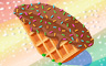 Chocolate Dipped Waffle Badge - Solitaire Gardens