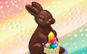 Chocolate Bunny Badge - Solitaire Gardens