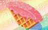 Strawberry Dipped Waffle Badge - Solitaire Gardens