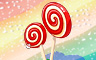 Strawberry Swirl Lollipop Trees Badge - Solitaire Gardens