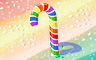 Small Rainbow Candy Cane Badge - Solitaire Gardens