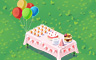 Pink Birthday Party Table Badge - Solitaire Gardens