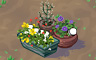 Mixed Flower Pots (bright) Badge - Solitaire Gardens