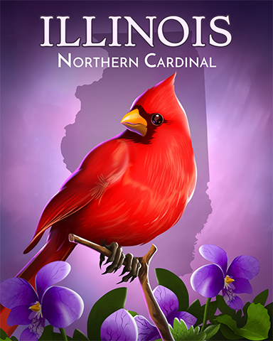 Illinois Northern Cardinal Badge - World Class Solitaire HD