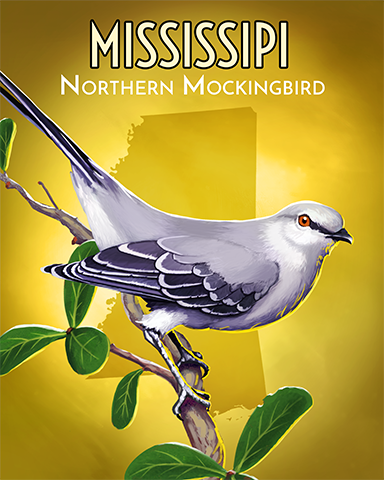 Mississippi Northern Mockingbird Badge - Turbo 21 HD