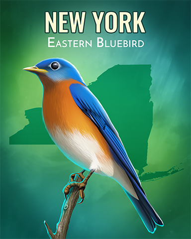 New York Eastern Bluebird Badge - Poppit! Party