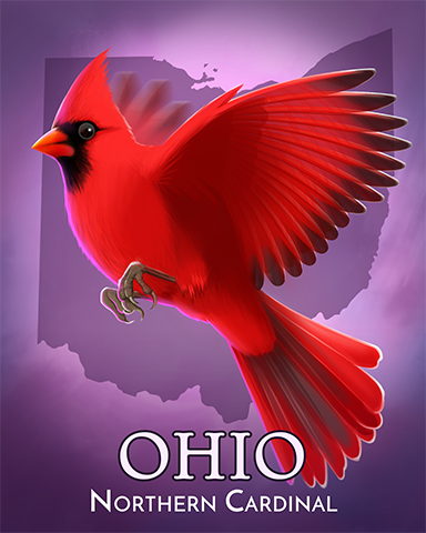 Ohio Northern Cardinal Badge - World Class Solitaire HD