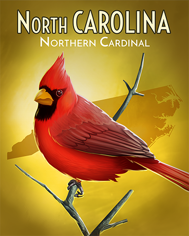 North Carolina Northern Cardinal Badge - Double Deuce Poker HD