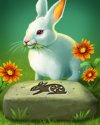 White Rabbit Badge - Mahjong Garden HD