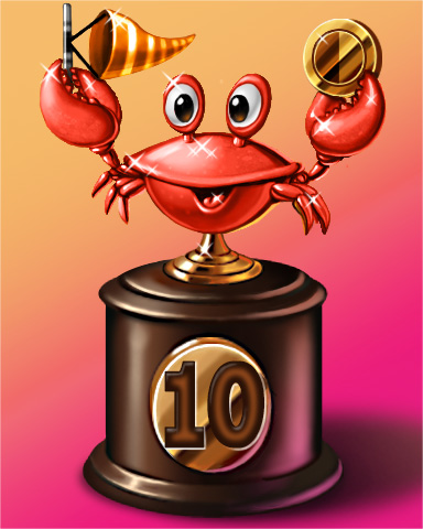 Crab Cup Lap 10 Badge - Trizzle