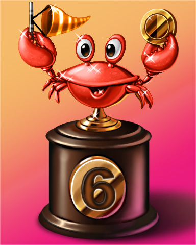 Crab Cup Lap 6 Badge - Mahjong Safari HD