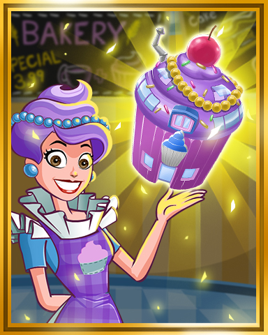 Gold Cupcake Shop Badge - Sweet Tooth Town