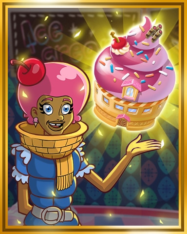 Gold Ice Cream Shop Badge - Sweet Tooth Town