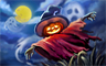 Pumpkin Scarecrow Badge - Spooky Slots!