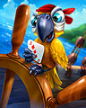 Parrot Commander Badge - Thousand Island Solitaire HD