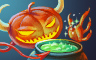 Pumpkin Wizard Badge - Spooky Slots!