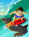 Jumpin' The Shark Badge - Ride The Tide