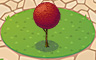 Tall Red Topiary Sphere Badge - Solitaire Gardens