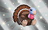 Silver Stuffed Turkey Badge - Poppit! Bingo