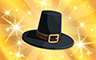 Gold Pilgrim Hat Badge - Poppit! Bingo