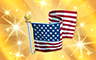 Gold US Flag Badge - Poppit! Bingo