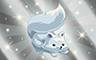 Silver Stuffed Arctic Fox Badge - Poppit! Bingo