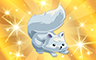 Gold Stuffed Arctic Fox Badge - Poppit! Bingo