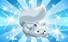 Diamond Stuffed Arctic Fox Badge - Poppit! Bingo