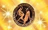 Gold Athenian Plates Badge - Poppit! Bingo