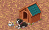 Doghouse With Dog Badge - Solitaire Gardens