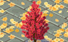 Red Autumn Tree Badge - Solitaire Gardens