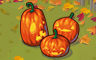 Jack-o'-lantern Trio Badge - Solitaire Gardens