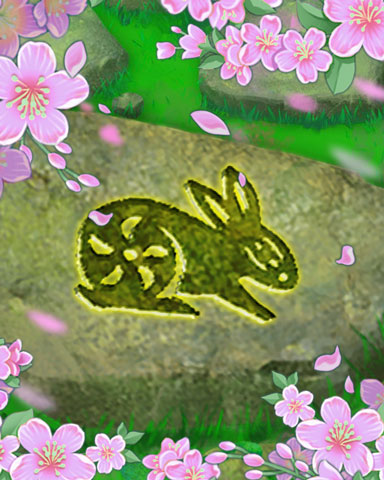Spring Stone Rabbit Badge - Sweet Tooth Town