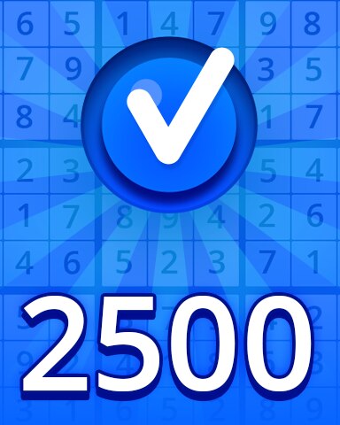 Beginner 2500 Puzzles Badge - Pogo™ Daily Sudoku