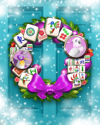 Harmony's Holiday Wreath Badge - Mahjong Sanctuary