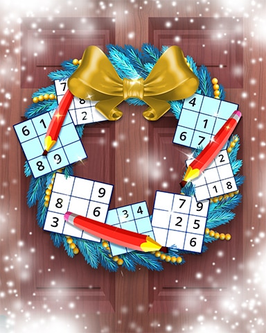 Seasonal Sudoku Wreath Badge - Pogo Daily Sudoku