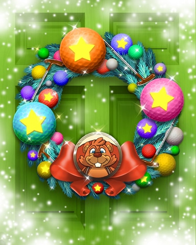 Merry Matty Wreath Badge - Pogo Mini-Golf