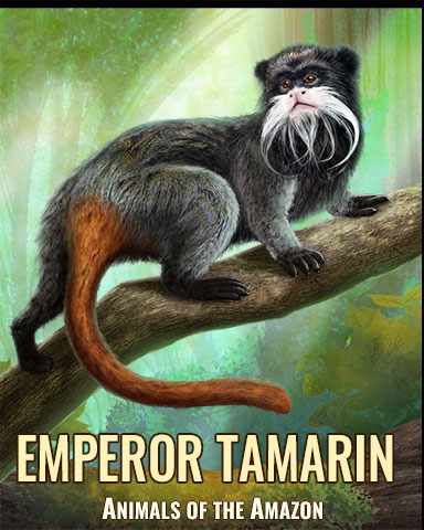 Emperor Tamarin Monkey Badge - Tri-Peaks Solitaire HD