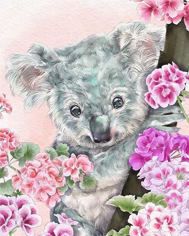 Koala Animals With Blooms Badge - Canasta HD