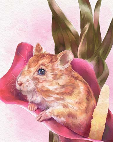 Hamster Animals With Blooms Badge - Jungle Gin HD
