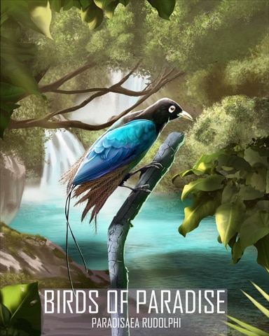 Blue Bird-of-Paradise Birds Of Paradise Badge - Mahjong Safari HD