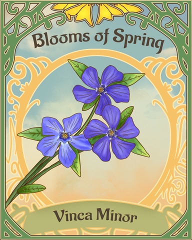 Lesser Periwinkle Blooms Of Spring Badge - First Class Solitaire HD