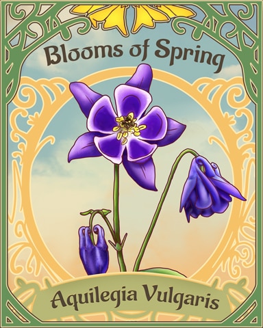 Common Columbine Blooms Of Spring Badge - Rainy Day Spider Solitaire HD