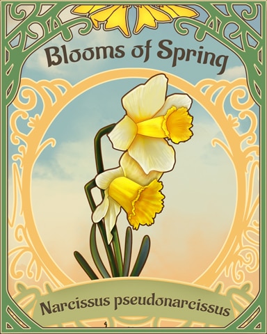 Wild Daffodil Blooms Of Spring Badge - Word Whomp HD