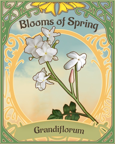 Royal Jasmine Blooms Of Spring Badge - World Class Solitaire HD