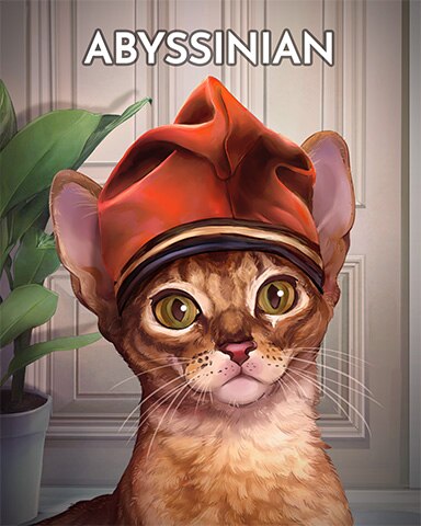 Abyssinian Cats In Hats Badge - Jet Set Solitaire
