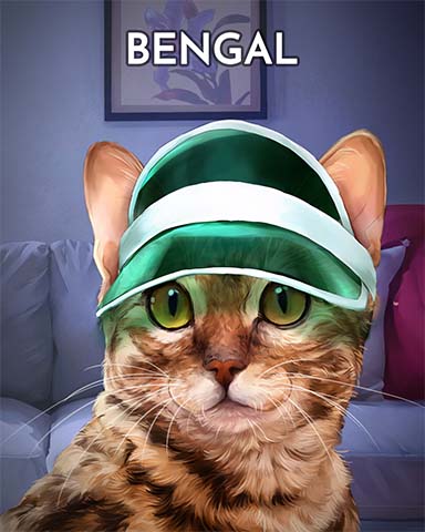 Bengal Cats In Hats Badge - Tri-Peaks Solitaire HD